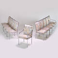 Pace set of 10 dining chairs 2 arm 8 side new york 1980s chromed steel upholstery side 37 x 21 x 25 arm 37 14 x 21 25