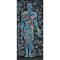 Twodimensional figurative artwork mixed media of a male and female figure both framed larger 70 18 x 30 58 sight
