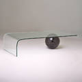 Style of massimo vignelli sculptural coffee table italy 1980s spherical marble waterfall glass top unmarked 13 12 x 55 12 x 29 12