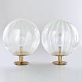La murrina pair of bubbled glass globe lamps italy 1970s unmarked 20 x 19 dia