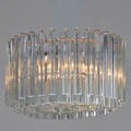 Camer tiered chandelier italy ca 1970s chromed metal frame crystal rods four sockets unmarked fixture 14 x 22 dia