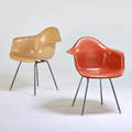 Charles and ray eames herman miller two shell armchairs zeeland mi 1960s plasticreinforced fiberglass zincplated steel unmarked 31 12 x 24 12 x 24