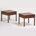 Florence knoll knoll associates pair of singledrawer side tables new york 1960s walnut unmarked 18 x 19 12 x 19 12