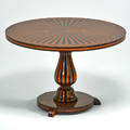 Rho mobili depoca pedestal table italy 1970s metal tag 24 12 x 37 12 dia