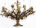 GILT METAL EIGHT LIGHT CHANDELIER