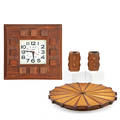 John h risley wall clock lazy susan pair of candlesticks middletown ct 1960s walnut mahogany unmarked clock 11 x 11 x 2 34