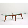 Adrian pearsall craft associates coffee table wilkes barre pa 1960s sculpted walnut glass 16 x 59 12 x 20