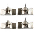 Italian four twolight wall sconces 1990s stainless steel unmarked each 20 x 10 x 11