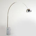 Achille and pierre giacomo castiglioni flos  arco adjustable floor lamp italy 1970s marble stainless steel polished and painted aluminum 95 x 82 x 13