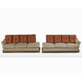 Scott cornelius design studio pair of telluride sofas new york 2000s walnut woolsilk upholstery unmarked 33 x 80 x 35