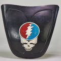 Pop art volkswagen bug hood painted with steal your face grateful dead logo germany 1972 enameled fiberglass 43 x 46 x 2