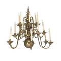 Baroque style brass chandelier