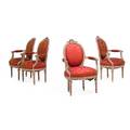 Set of four transitional louis xvi style chairs