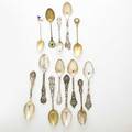 College motif sterling silver souvenir spoons