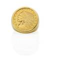 Gentlemans indian head five dollar gold coin ring