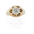 Belcher set old european cut diamond gold ring