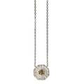 Champagne and colorless diamond platinum necklace