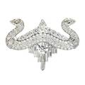 Art deco egyptian revival diamond platinum brooch