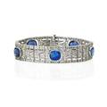 Art deco burma sapphire diamond platinum bracelet