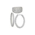 Diamond pave 18k white gold hoop earrings and ring