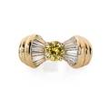 Gia fancy vivid yellow diamond retro ring