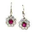 Ruby and diamond 18k white gold earrings