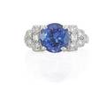 Tanzanite and diamond platinum ring