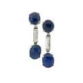 Cabochon sapphire and diamond platinum pendant earrings