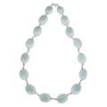Aquamarine and diamond pool of light necklace