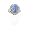 846 cts untreated burma sapphire  diamond ring