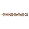 Diamond enameled 14k yellow gold link bracelet