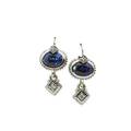 Sapphire and diamond 18k white gold earrings