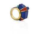 Charles loloma hopi hardstone mosaic gold ring