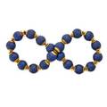 Large lapis lazuli bead 18k yellow gold necklace