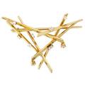 Abstract 14k yellow gold and diamond brooch