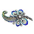 Enameled sarpech brooch with diamonds