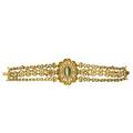 Renaissance revival jeweled 18k gold bracelet