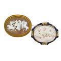 Two victorian large mythological cameo brooches
