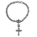 18th century french paste silver cross necklace
