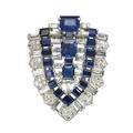 Cartier paris diamond and sapphire platinum clip