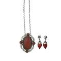Georg jensen carnelian necklace 158 earrings 4
