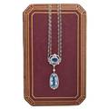Louis comfort tiffany aquamarine and pearl platinum pendant necklace