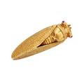 French japanesque gold cicada brooch