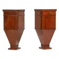 Pair of neoclassical mahogany urn pedestals
