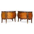 Pair louis xv style gilt bronze mounted commodes