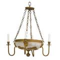 Empire style gilt metal and alabaster chandelier