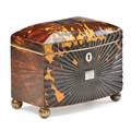 English regency tortoise shell tea caddy