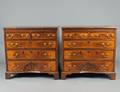 PAIR OF GEORGE II STYLE INLAID BURL WALNUT BACHELORS