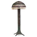 Painted wicker floor lamp