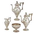 S kirk  son sterling silver repousse tea set
